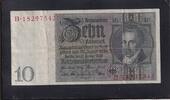 Weimarer Republik, Reichsbank, 10 Reichsmark Ro.173a,DEU-183a, Friedensdruck, Wz.Kopf, Udr.-Bst: B, Serie: B -