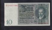 Weimarer Republik, Reichsbank, 10 Reichsmark Ro.173a,DEU-183a, Friedensdruck, Wz.Kopf, Udr.-Bst: E, Serie: C, -
