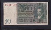 Weimarer Republik, Reichsbank, 10 Reichsmark Ro.173a,DEU-183a, Friedensdruck, Wz.Kopf, Udr.-Bst: E, Serie: F, -