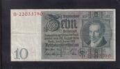 Weimarer Republik, Reichsbank, 10 Reichsmark Ro.173a,DEU-183a, Friedensdruck, Wz.Kopf, Udr.-Bst: F, Serie: B, -