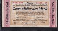 Deutsches Reich, Thüringen, 10 Milliarden Mark Saalfeld und Rudolstadt Landkreis, -