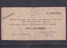 Deutsches Reich, Thüringen, 1 Million Mark Gera, Hermann Uhlmann Möbelfabrik, auf Hallesche Bankverein, -