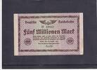 Weimarer Republik, Reichsbahn, 5 Millionen Mark 1923 Reichsverkehrsminis... 3.45 £ Tax included +  6.05 £ shipping