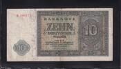 Deutschland, Sowjetische Besatzungszone, 10 Deutsche Mark Ro.343a,SBZ-14a,KN 6stellig, UdSSR Druck, 1 Sbst.vor KN, Serie:D, -