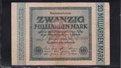 Weimarer Republik, Reichsbank, 20 Milliarden Mark Ro. 115b, DEU-137g, Wz. Hakensterne KN 6stellig, FZ:HH, -