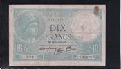 Frankreich 10 Francs 12.12.1940 stark gebraucht IV, Nadellöcher, 2.59 £ Tax included +  6.07 £ shipping