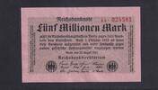 Weimarer Republik, Reichsbank, 5 Millionen Mark Ro.104b, DEU-117b, Privatfirmendruck, FZ und Reihe rot, FZ:A, -