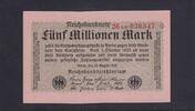 Weimarer Republik, Reichsbank, 5 Millionen Mark Ro.104b, DEU-117b, Privatfirmendruck, FZ und Reihe rot, FZ:AB, -