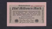 Weimarer Republik, Reichsbank, 5 Millionen Mark Ro.104b, DEU-117b, Privatfirmendruck, FZ und Reihe rot, FZ:AB, -