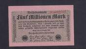 Weimarer Republik, Reichsbank, 5 Millionen Mark Ro.104b, DEU-117b, Privatfirmendruck, FZ und Reihe rot, FZ:AK, -
