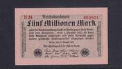 Weimarer Republik, Reichsbank, 5 Millionen Mark Ro.104b, DEU-117b, Privatfirmendruck, FZ und Reihe rot, FZ:B, -
