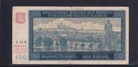 Drittes Reich, Böhmen und Mähren, 100 Kronen Ro.560a, ZWK-11a, 1.Auflage Serie: B blau , -