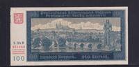 Drittes Reich, Böhmen und Mähren, 100 Kronen Ro.560b, ZWK-11b, 1.Auflage Serie: B blau , mit SPECIMEN, -