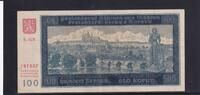 Drittes Reich, Böhmen und Mähren, 100 Kronen Ro.560d, ZWK-12a, II.Auflage Serie: B rot , -