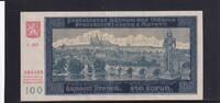 Drittes Reich, Böhmen und Mähren, 100 Kronen Ro.560d, ZWK-12a, II.Auflage Serie: G rot , -