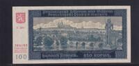 Drittes Reich, Böhmen und Mähren, 100 Kronen Ro.560d, ZWK-12a, II.Auflage Serie: G rot , -