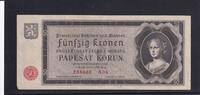 Drittes Reich, Böhmen und Mähren, 50 Kronen Ro.561a, ZWK-13a, ohne Perforation, -