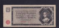 Drittes Reich, Böhmen und Mähren, 50 Kronen Ro.561a, ZWK-13a, ohne Perforation, -
