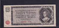 Drittes Reich, Böhmen und Mähren, 50 Kronen Ro.561a, ZWK-13a, ohne Perforation, -