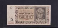 Drittes Reich, Böhmen und Mähren, 10 Kronen Ro.562a, ZWK-14a, ohne Perforation, Serie: N, -