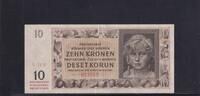 Drittes Reich, Böhmen und Mähren, 10 Kronen Ro.562a, ZWK-14a, ohne Perforation, Serie: N, -