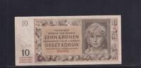 Drittes Reich, Böhmen und Mähren, 10 Kronen Ro.562a, ZWK-14a, ohne Perforation, Serie: N, -