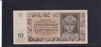 Drittes Reich, Böhmen und Mähren, 10 Kronen Ro.562a, ZWK-14a, ohne Perforation, Serie: N, -