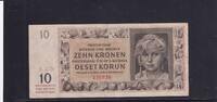 Drittes Reich, Böhmen und Mähren, 10 Kronen Ro.562a, ZWK-14a, ohne Perforation, Serie: N, -