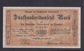 Weimarer Republik, Sachsen, 500000 Mark Dresden Sächsische Staatsbank, -