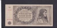 Drittes Reich, Böhmen und Mähren, 50 Kronen Ro.564b, ZWK-16b, mit Perforation SPECIMEN, -