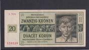 Drittes Reich, Böhmen und Mähren, 20 Kronen Ro.563g,ZWK-15a, ohne Perforation, Serie: A, -
