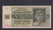 Drittes Reich, Böhmen und Mähren, 20 Kronen Ro.563d,ZWK-15c, ohne Perforation Serie: G, -