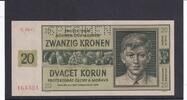 Drittes Reich, Böhmen und Mähren, 20 Kronen Ro.563e,ZWK-15d, mit Perforation SPECIMEN Serie: G, -