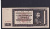 Drittes Reich, Böhmen und Mähren, 500 Kronen Ro.565b, ZWK-17b, mit Perforation SPECIMEN, Serie: G, -