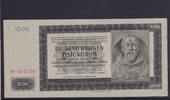 Drittes Reich, Böhmen und Mähren, 1000 Kronen Ro.566d, ZWK-20a, ohne Perforation, II. Auflage, Serie: Db, -