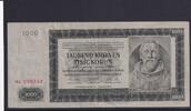 Drittes Reich, Böhmen und Mähren, 1000 Kronen Ro.566d, ZWK-20a, ohne Perforation, II. Auflage, Serie: Ha, -