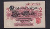 Kaiserreich, Darlehenskassenschein, 2 Mark Ro.52b, DEU-59b, Druck karminrot, Siegel rot, ohne Unterdruck, Serie:542, -