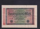 Weimarer Republik, Reichsbank, 20000 Mark Ro.84e, DEU-95i, Wz. Hakensterne, FZ:WK, ohne KN, -