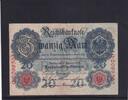 Kaiserreich, Reichsbanknote, 20 Mark 1914 Ro.47b, DEU-41b, KN 7 stellig ... 1.73 £ Tax included +  6.07 £ shipping
