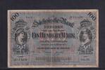 Deutsches Reich, Sachsen, , 100 Mark Sächsische Bank Dresden, Serie: III, mit Hand Unterschrift, -