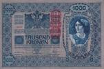 Österreich 1000 Kronen mit Aufdruck DEUTSCHÖSTERREICH, senkrecht, -