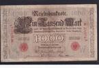Kaiserreich, Reichsbanknote, Ro.26, DEU-34, Serie: A, Udr. Bst. W, 1000 Mark 1906 gebraucht III-,