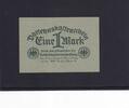 Weimarer Republik, Reichsschuldenverwaltung, 1 Mark Ro.73a, DEU-192, Papier grün, Druck grün, -