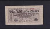 Weimarer Republik, Reichsbank, 5 Milliarden Mark Ro.120a, DEU-145b, KN 5 stellig rot, FZ.: M, schwarz, -