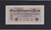 Weimarer Republik, Reichsbank, 5 Milliarden Mark Ro.120b, DEU-145d, KN 6 stellig rot, FZ.: P, rot, -