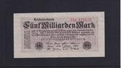 Weimarer Republik, Reichsbank, 5 Milliarden Mark Ro.120b, DEU-145d, KN 6 stellig rot, FZ.: P, rot, -