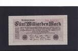 Weimarer Republik, Reichsbank, 5 Milliarden Mark Ro.120b, DEU-145d, KN 6 stellig rot, FZ.: P, rot, -
