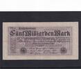 Weimarer Republik, Reichsbank, 5 Milliarden Mark Ro.120d, DEU-145e, mit FZ: AC, schwarz, -