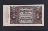 Weimarer Republik, Reichsbank, 2 Millionen Mark Ro.89a, DEU-101a, KN 16 mm lang, -