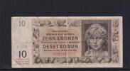 Drittes Reich, Böhmen und Mähren, 10 Kronen Ro.562a, ZWK-14a, ohne Perforation, Serie: N, -